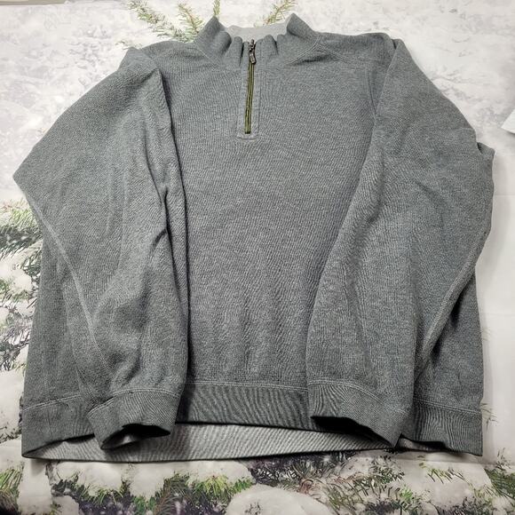 Tommy Bahama Gray Oversized Heavyweight 1/4 Zip Sweatshirt size XL - Picture 1 of 10